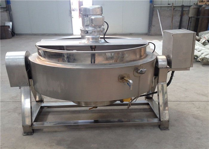 300L 400L 500L Stainless Steel Jacketed Kettle / Gas Steam Kettle With Mixer