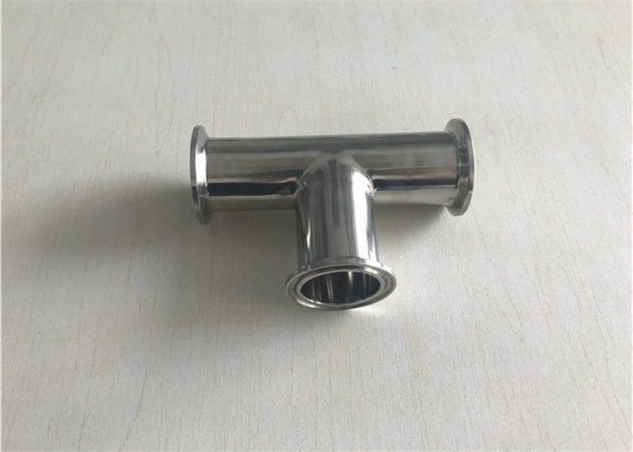 CNC Machine Stainless Steel Tee Fittings , Tri Clamp Tee For Pharmaceutical SMS Standard
