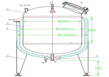 Jacketed Stainless Steel Mixing Tanks Single Wall Double Wall For Painting Industrial