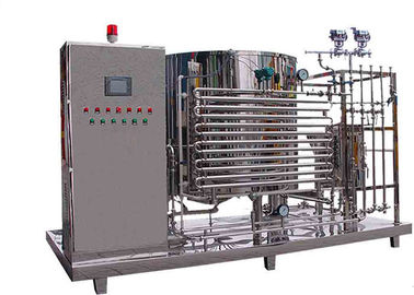 Milk UHT Sterilization Machine / Pipe In Pipe Sterilizer With PLC Finger Touch Screen