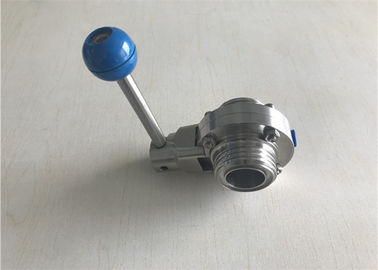 Sanitary Stainless Steel Butterfly Valves Pneumatic Type Threaded Type Connection