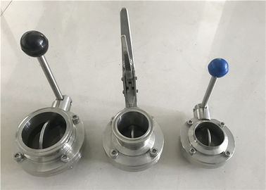 Pneumatic Type Sanitary Butterfly Valve Stainless Steel 304 316 Clamp Type Connection