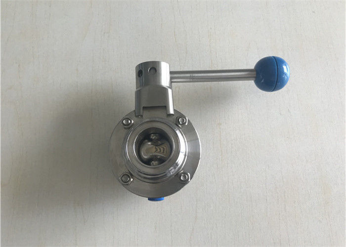 Sanitary Stainless Steel Butterfly Valves Pneumatic Type Threaded Type Connection