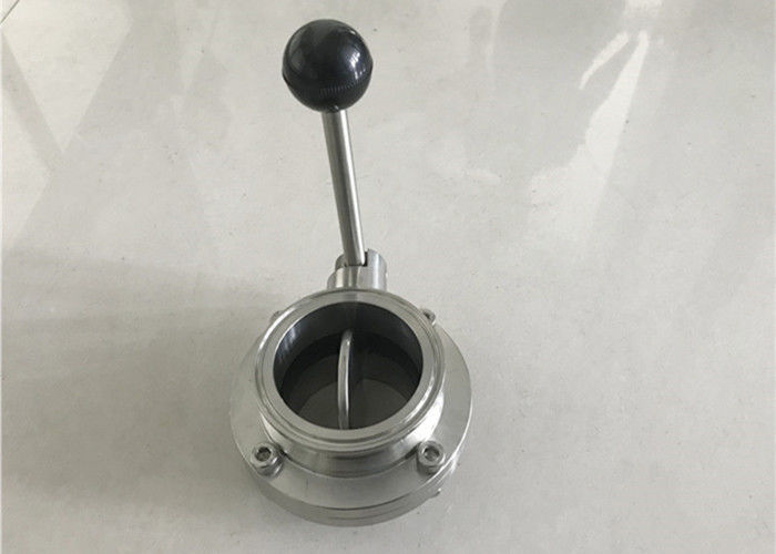 Stainless Steel Sanitary Butterfly Valve / Electric Butterfly Valve Clamp Type For Pipe